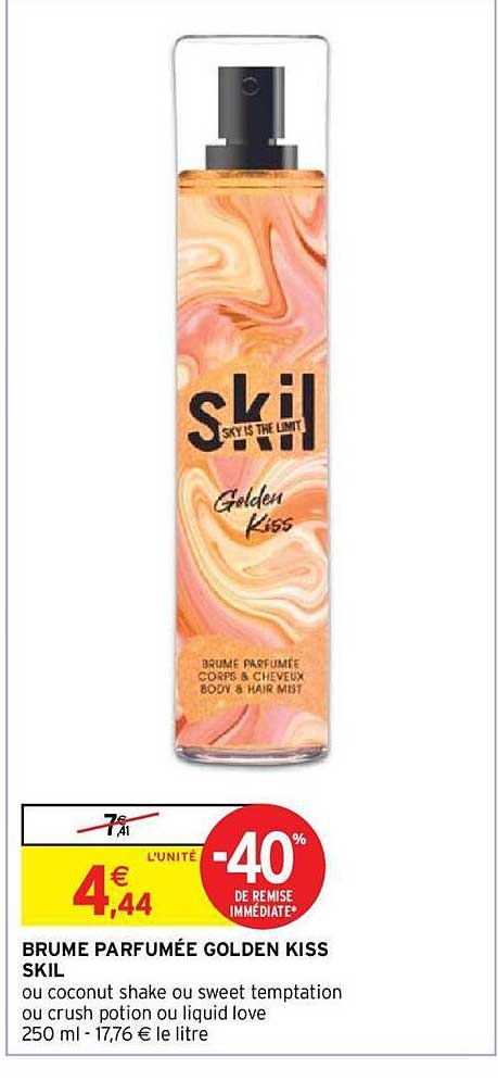 brume parfumée golden kiss skil