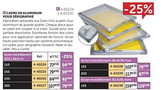Cadre En Aluminium Pour Sérigraphie
