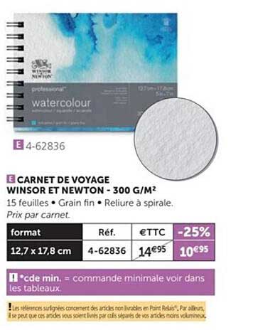 carnet de voyage winsort et newton 300 g m2