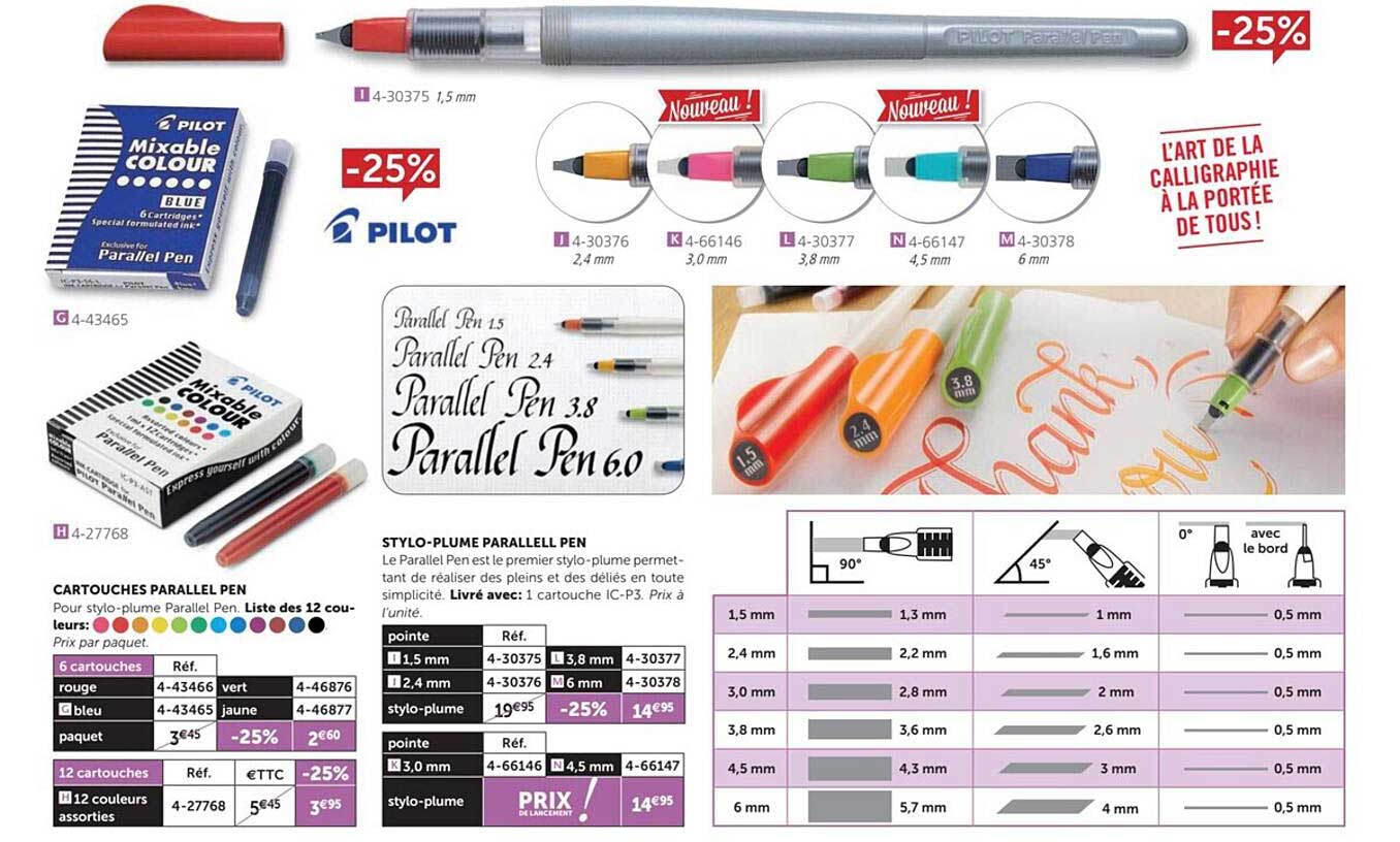 cartouches parallel pen stylo-plume parallel pen pilot