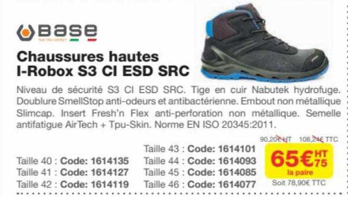 chaussures hautes i-robox s3 ci esd src base