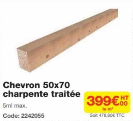 chevron 50x70 charpente traitée