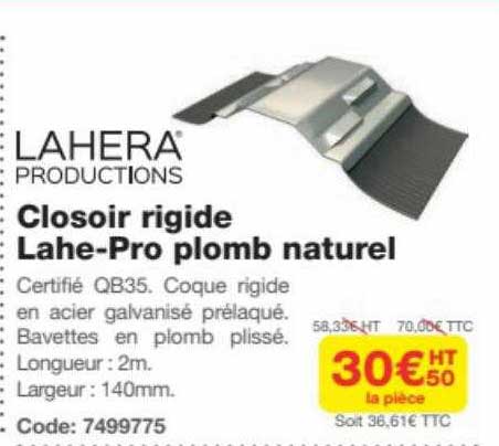 closoir rigide lahe-pro plomb naturel