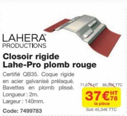 closoir rigide lahe-pro plomb rouge