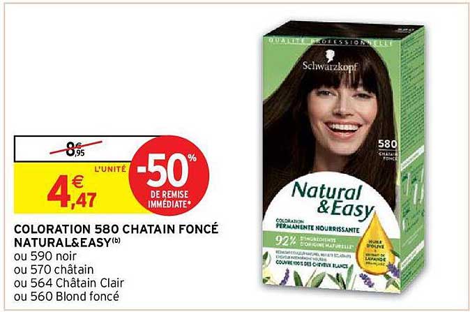 coloration 580 chatain foncé natural & easy