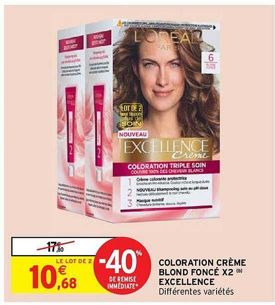 coloration crème blonde foncé x2 excellence