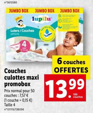 Couches Culottes Maxi Promobox Lupilu