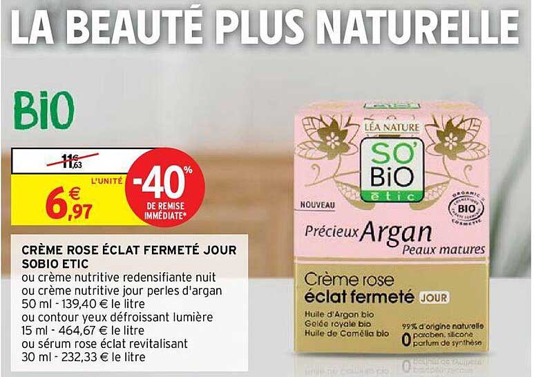 crème rose éclat fermeté jour so'bio étic
