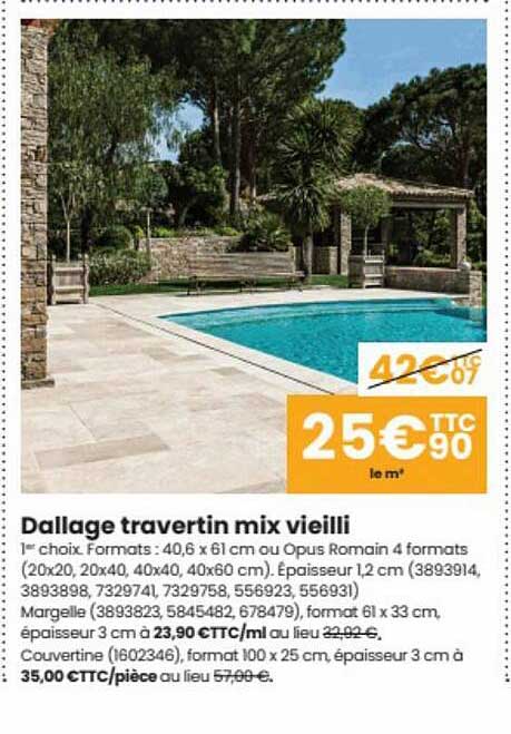 dallage travertin mix vieilli