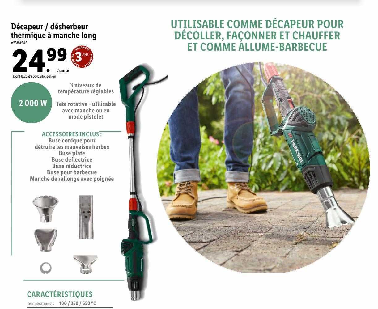 décapeur désherbeur thermique à manche long