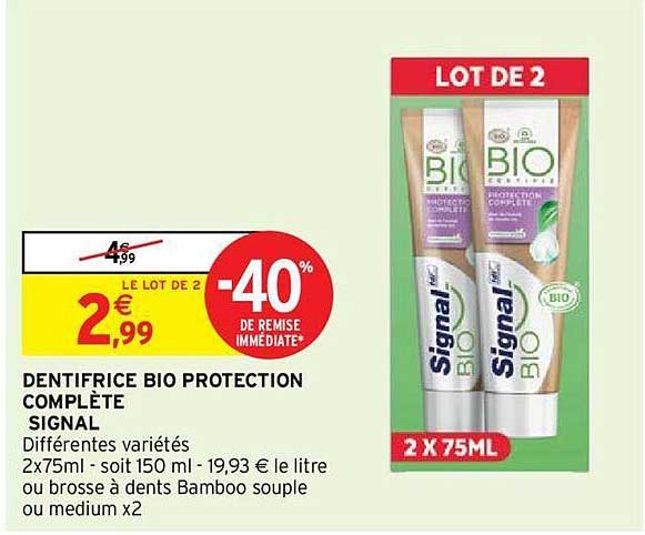 Dentifrice Bio Protection Complète Signal