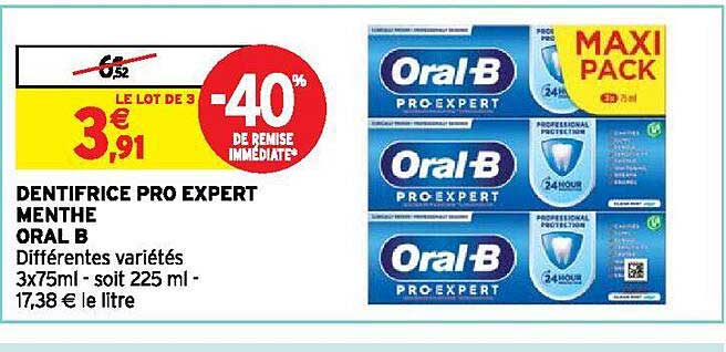 dentifrice pro expert menthe oral b