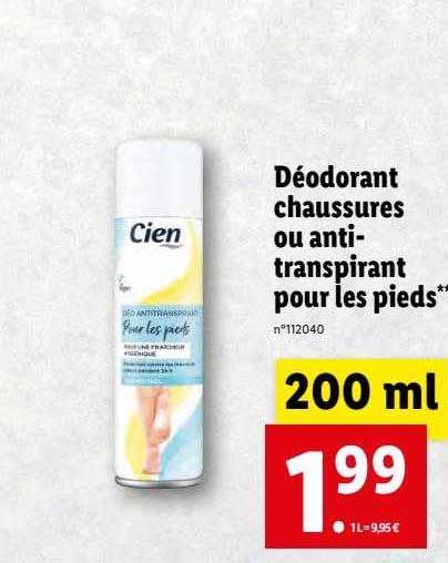 déodorant chaussures ou anti-transpirant pour les pieds cien