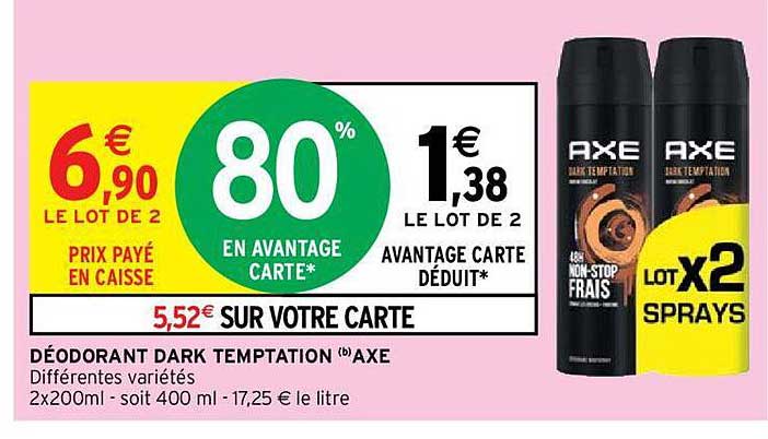 déodorant daérk temptation axe