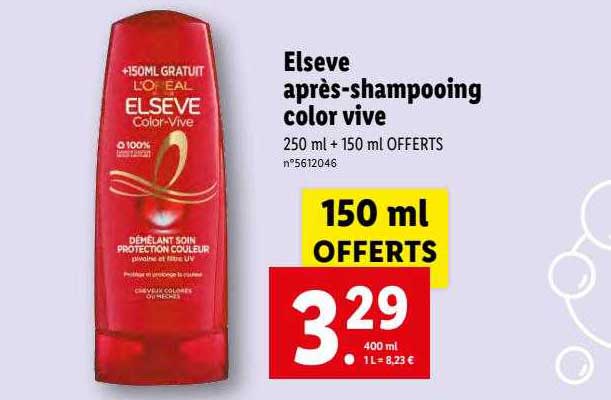elseve après-shampooing color vive