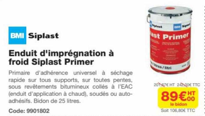 enduit d'imprégnation à froid siplast  primer