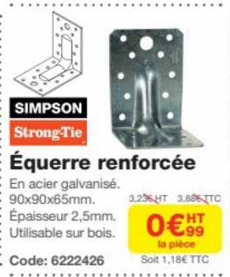 équerre Renforcée Simpson Strong-tie 90x90x65mm