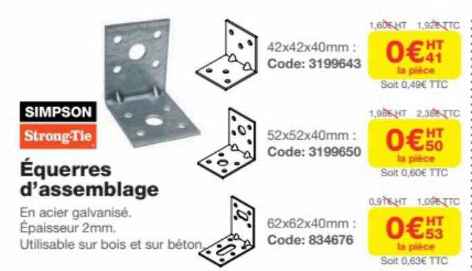 équerres d'assemblage simpson strong-tie