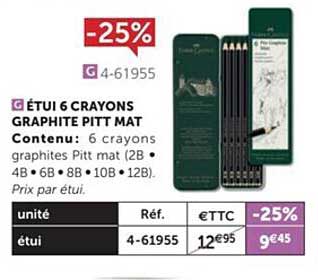 étui 6 crayons graphite pitt mat