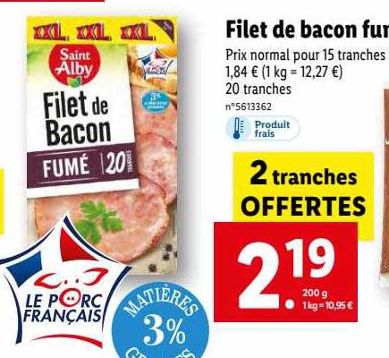 filet de bacon fumé saint alby