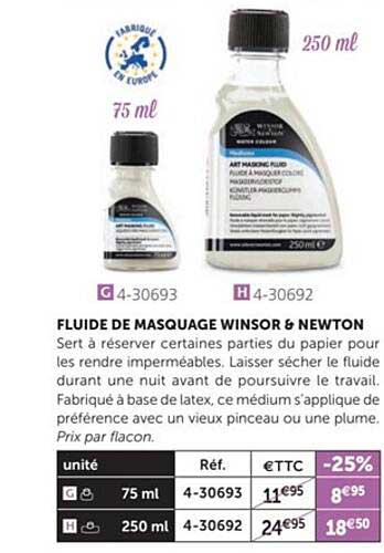 fluide de masquage winsor & newton