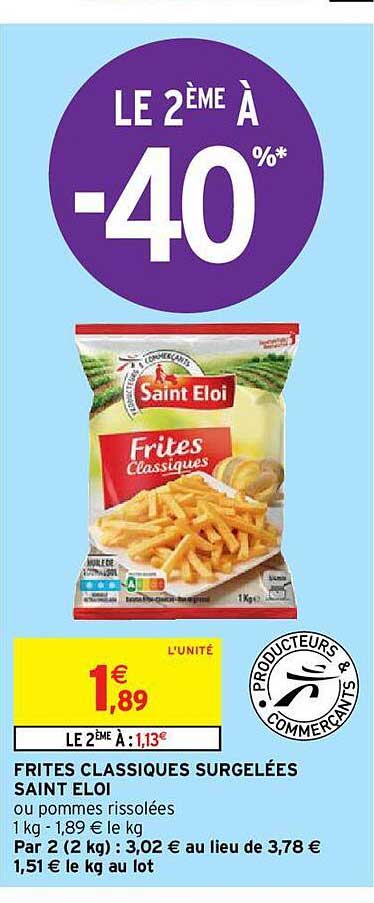 frites classiques surgelées saint éloi