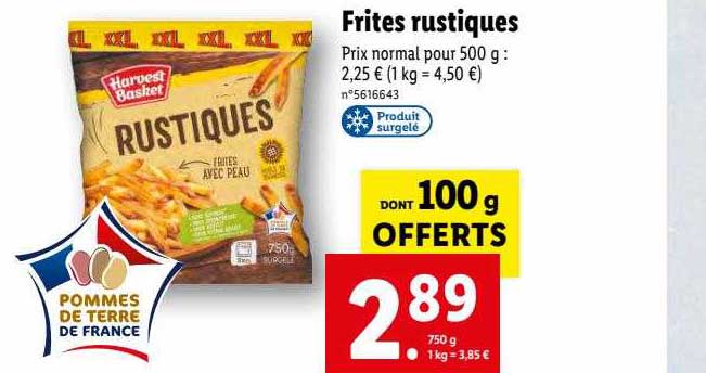frites rustiques harvest basket