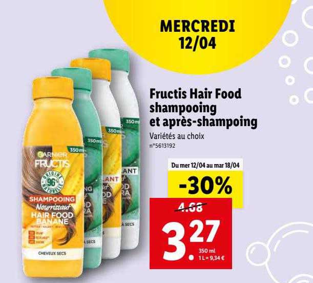 fructis hair food shampooing et après-shampoing