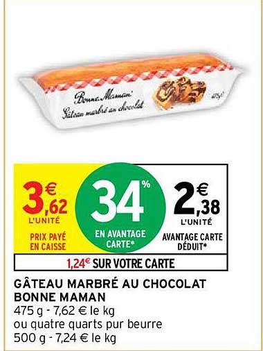 gâteau marbré au chocolat bonne maman