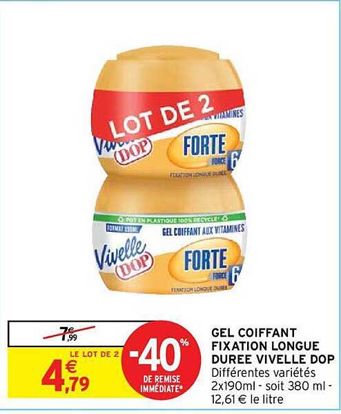 gel coiffant fixation longue durée vivelle dop