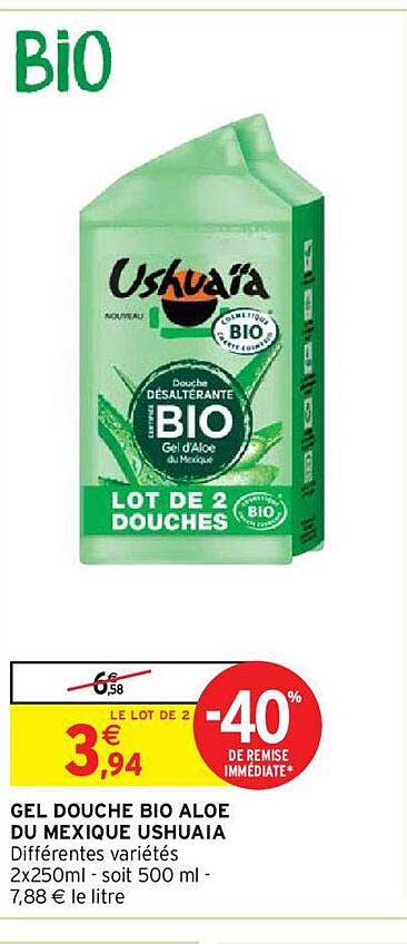 gel douche bio aloe du mexique ushuaïa