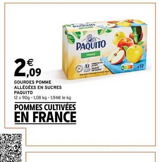 Gourdes Pomme Allégées En Sucres Paquito