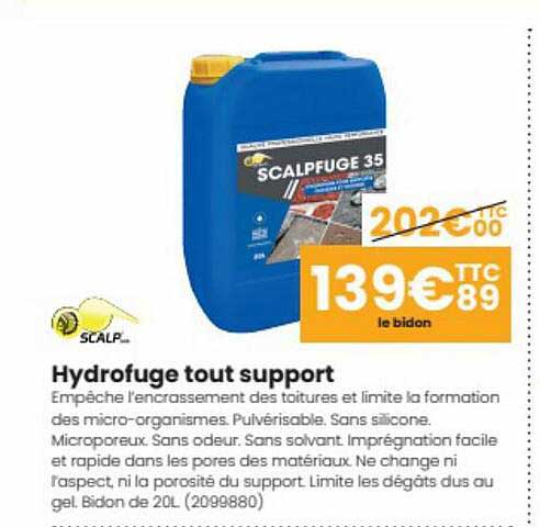 hydrofuge tout support scalp