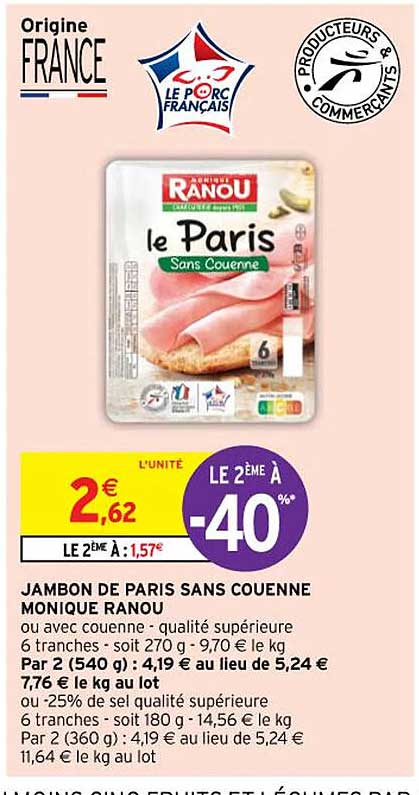 jambon de paris sans couenne monique ranou