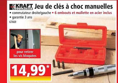 jeu de clés à choc manuelles kraft werkzeuge