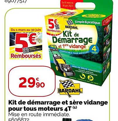 kit de démarrage et 1ère vidange pour tous moteurs 4t bardahl