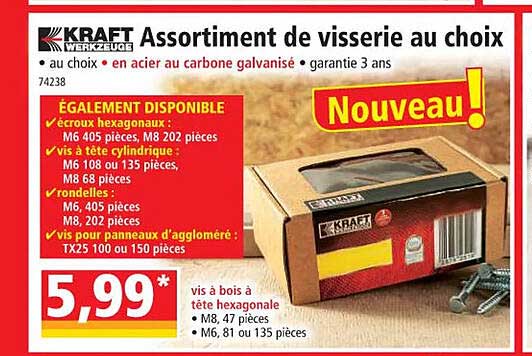 kraft werkzeuge assortiment de visserie au choix