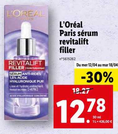 L'oréal Paris Sérum Revitalift Filler
