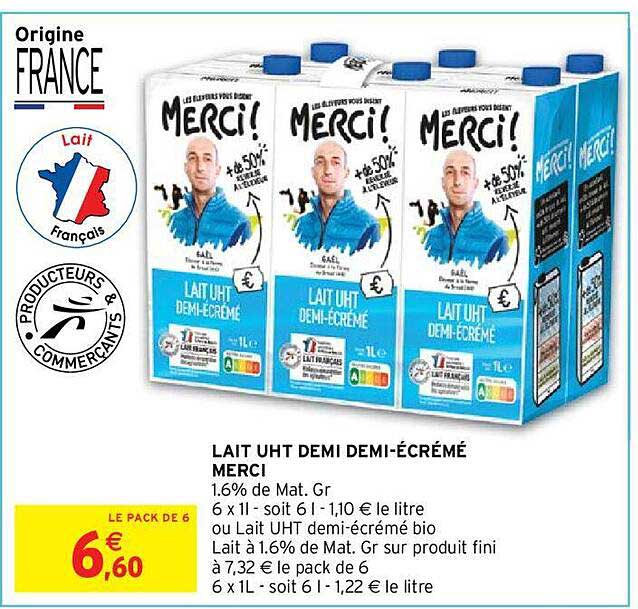 lait uht demi demi-écrémé merci