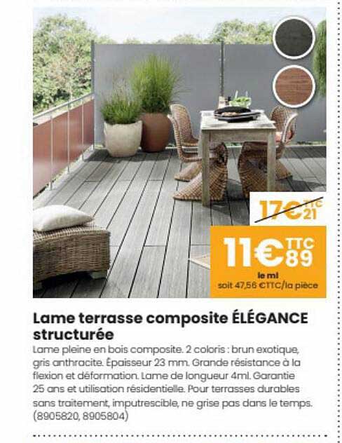 lame terrasse composite élégance structurée