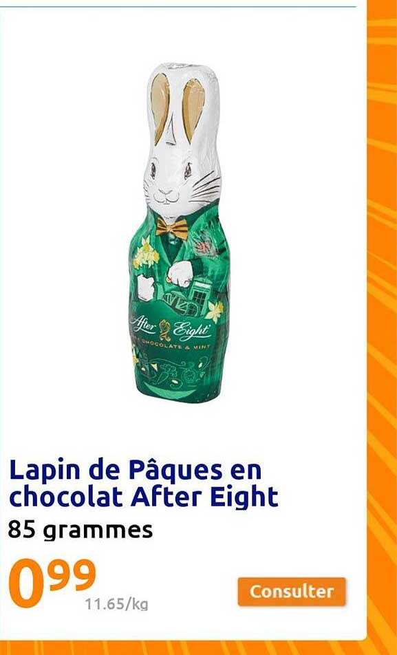 lapin de pâques en chocolat after eight