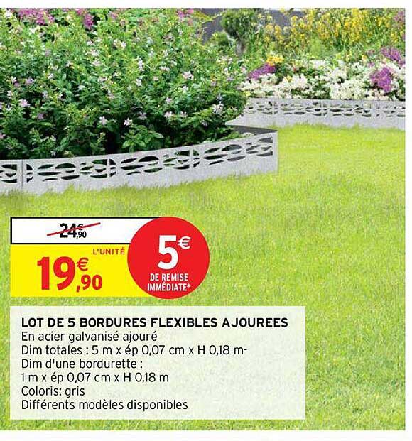 lot de 5 bordures flexibles ajourées
