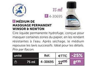 médium de masquage permanent winsor & newton