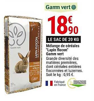mélange de céréales "lapin flocon" gamm vert