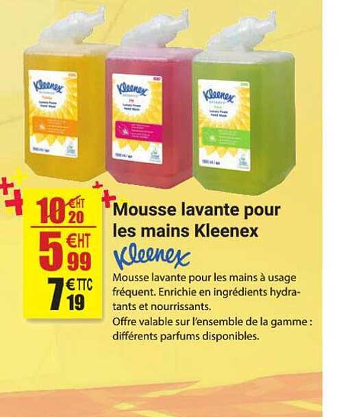 mousse lavante pour les mains kleenex