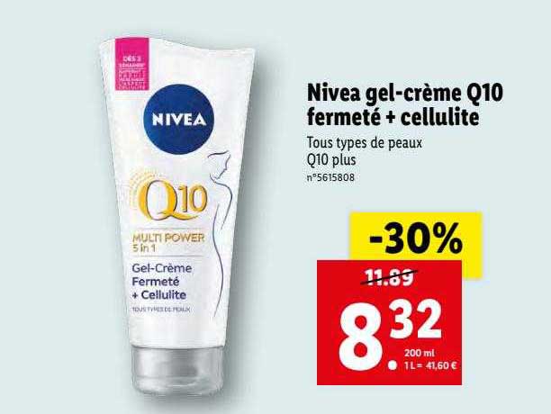 nivea gel-crème q10 fermeté + cellulite