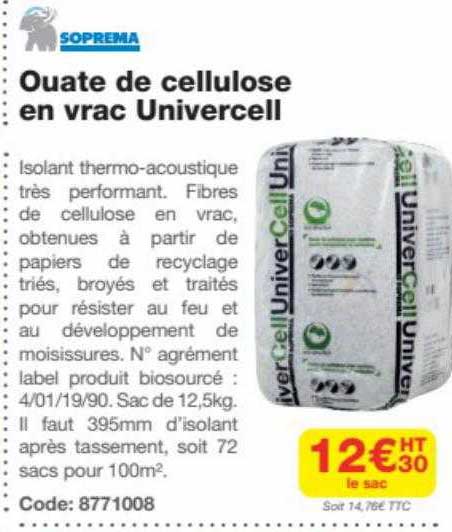 ouate de cellulose en vrac univercell soprema