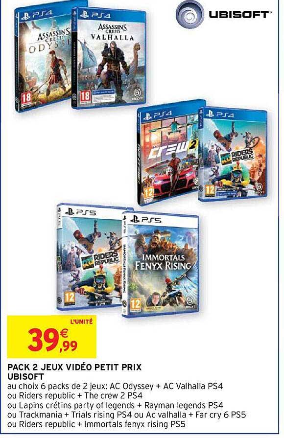 pack 2 jeux vidéo petit prix ubisoft