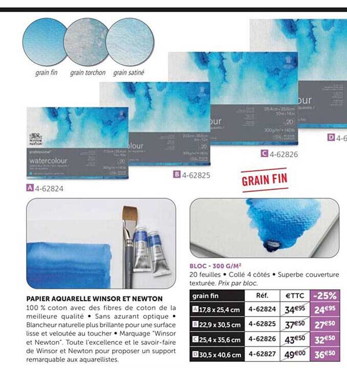 papier aquarelle winsor et newton