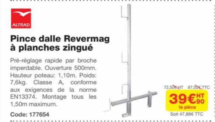 pince dalle revermag à planches zingué altrad